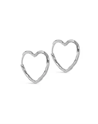 Organic Heart Medium Hoops - Sølvfarvet